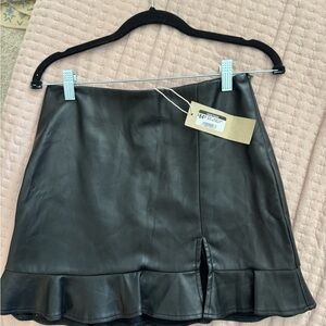 ACOA Black Vegan Leather Skirt